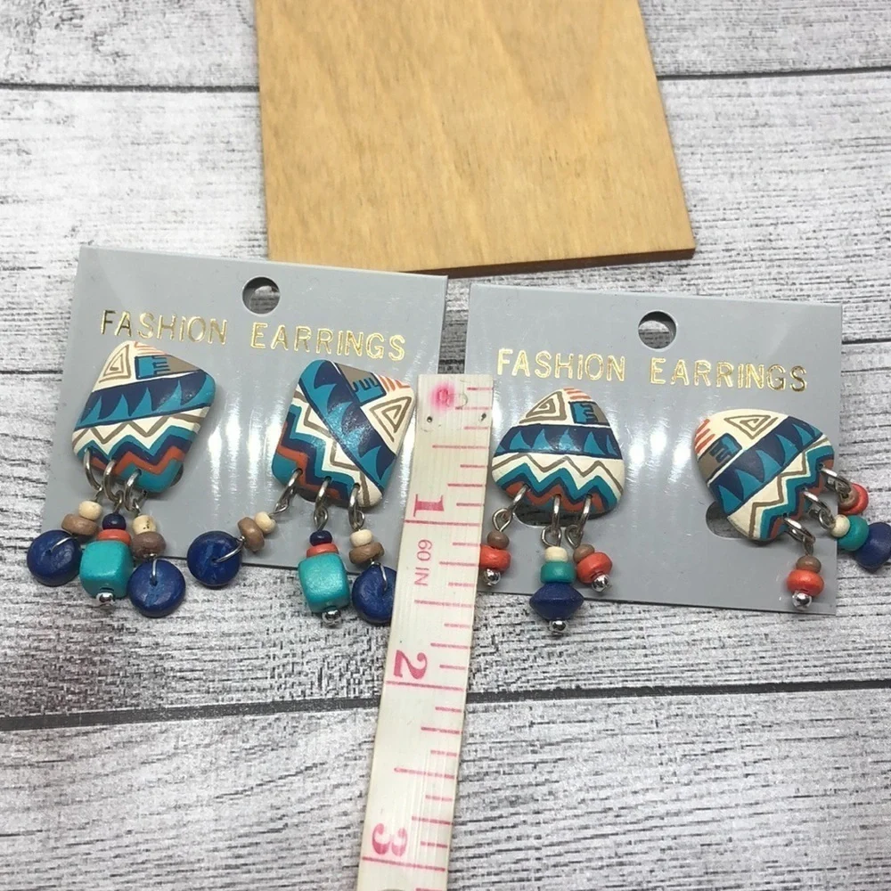 Retro/vintage boho tribal southwestern style statement earrings dangle drop